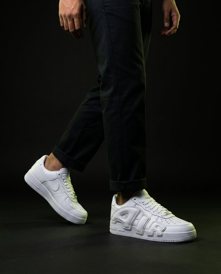 NK Leather Oversized Logo Trainer Triple White