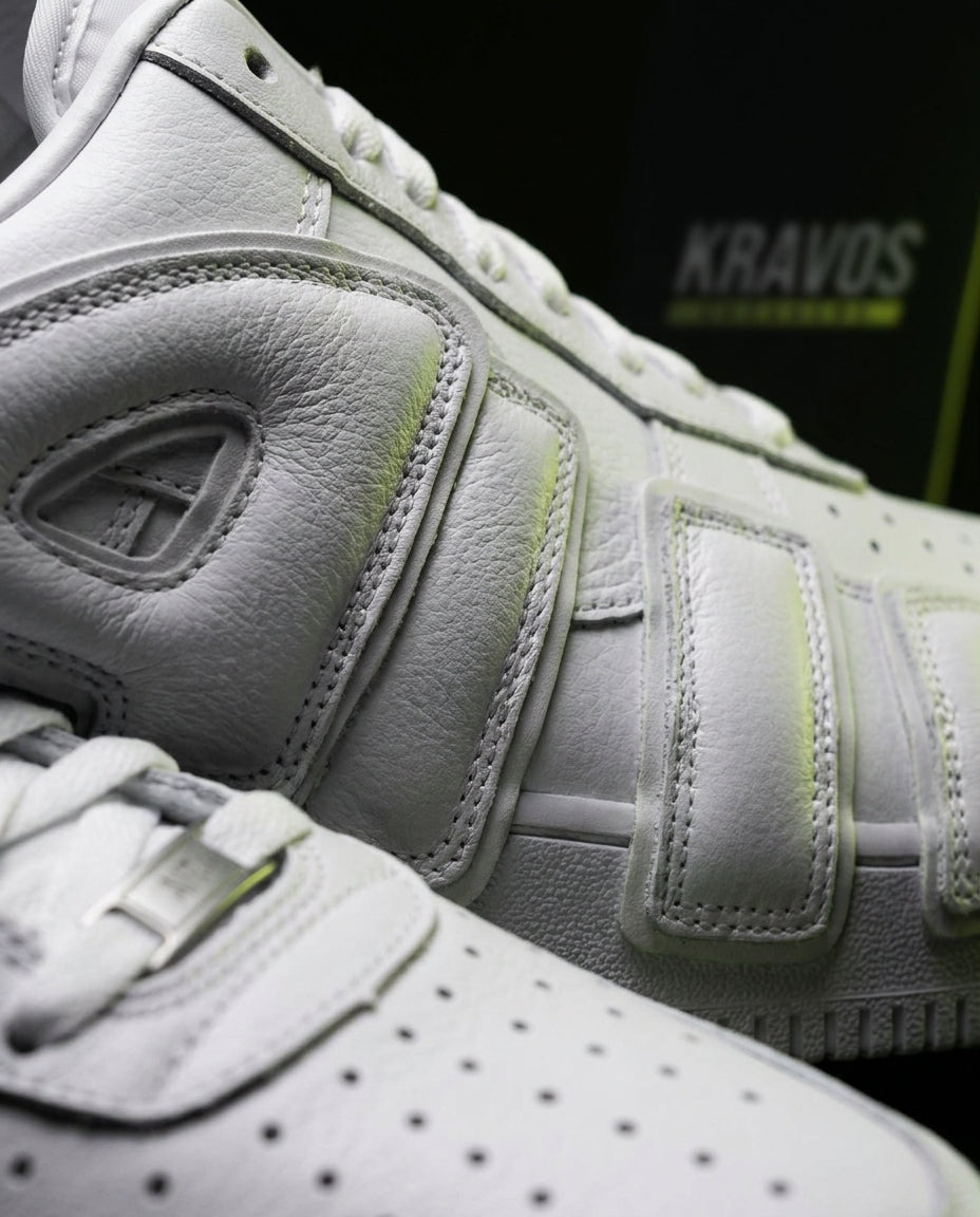 NK Leather Oversized Logo Trainer Triple White