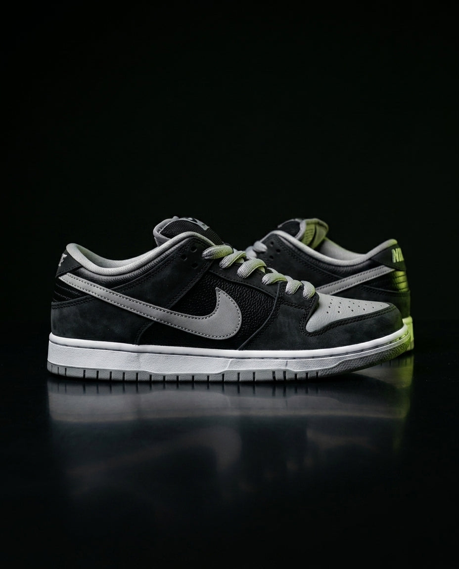 NK Leather Padded-Collar Skate Trainer Black Grey