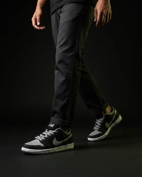 NK Leather Padded-Collar Skate Trainer Black Grey