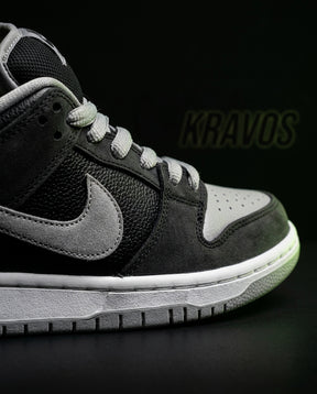 NK Leather Padded-Collar Skate Trainer Black Grey