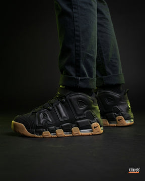 NK Leather Panelled Basketball Trainer Black Gum