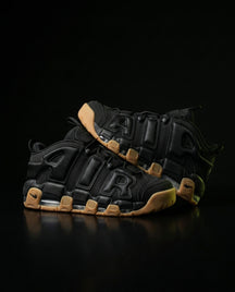 NK Leather Panelled Basketball Trainer Black Gum