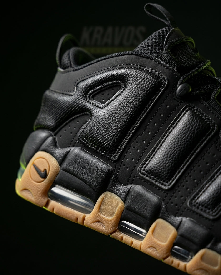 NK Leather Panelled Basketball Trainer Black Gum