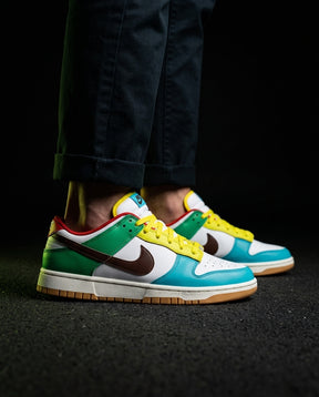 NK Leather Panelled Colour-Block Trainer White Green Blue