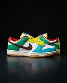 NK Leather Panelled Colour-Block Trainer White Green Blue