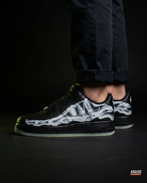 NK Leather Panelled Court Trainer Black Skeleton White