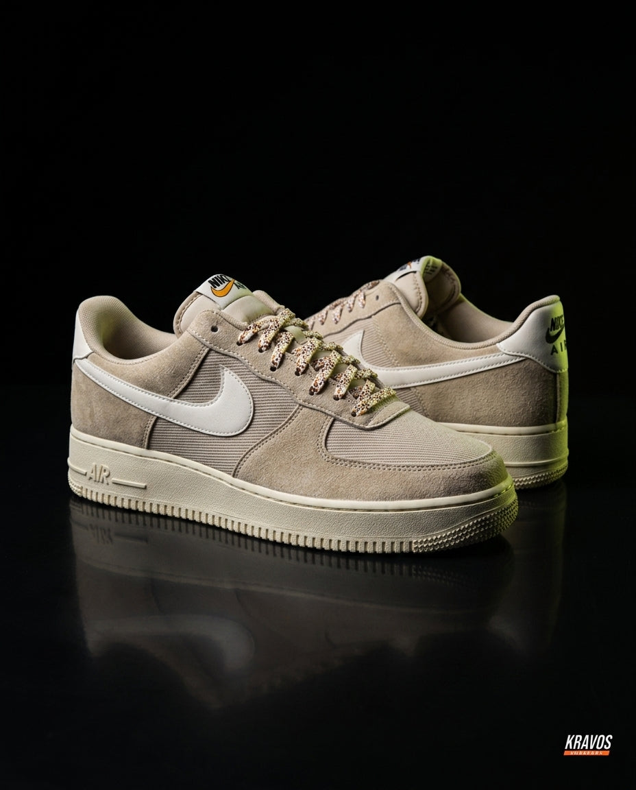 NK Leather Panelled Court Trainer Khaki Cream