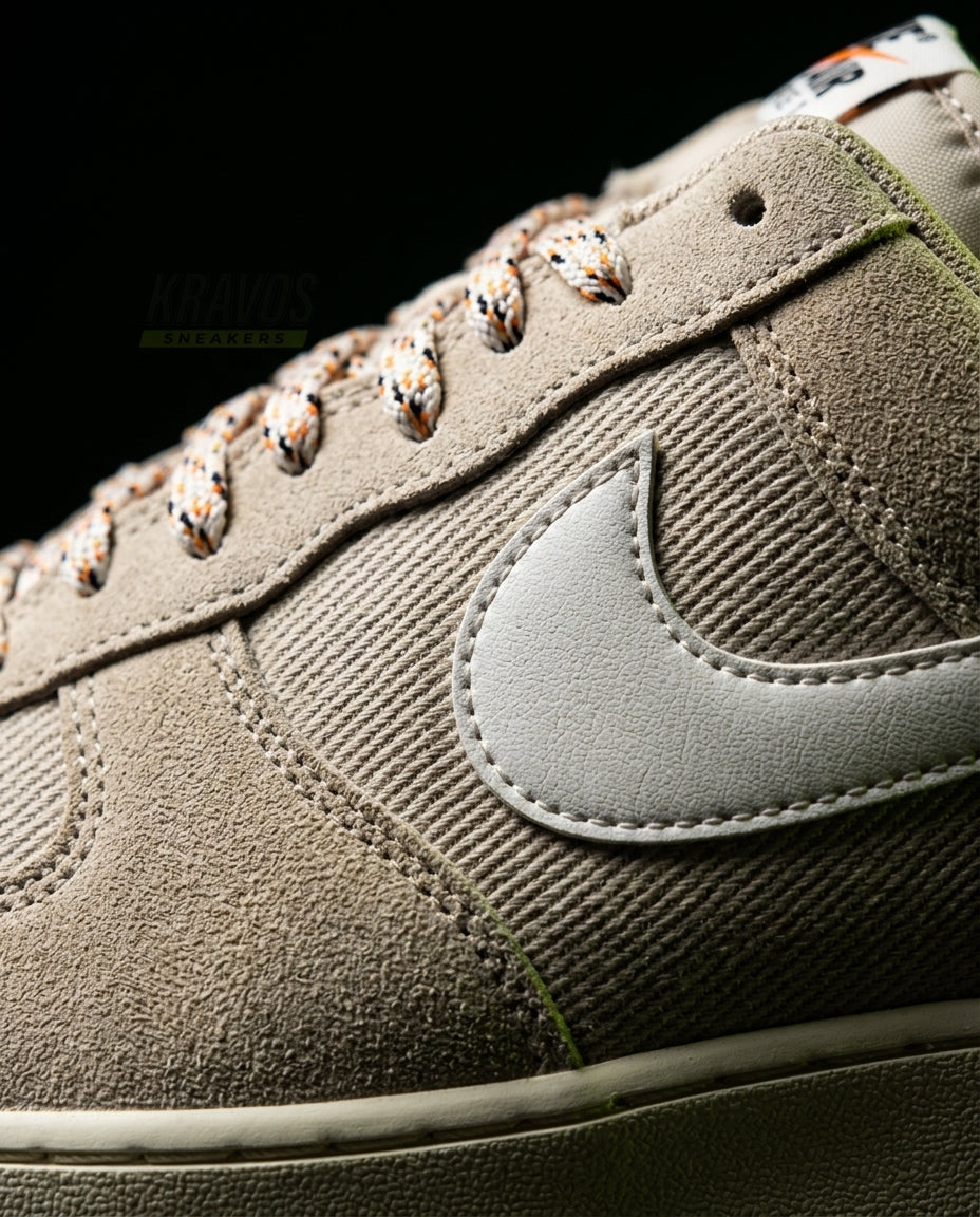 NK Leather Panelled Court Trainer Khaki Cream