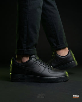 NK Leather Panelled Court Trainer Triple Black