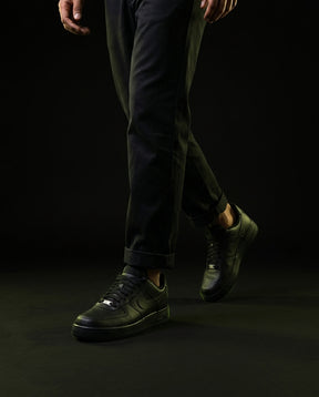 NK Leather Panelled Court Trainer Triple Black