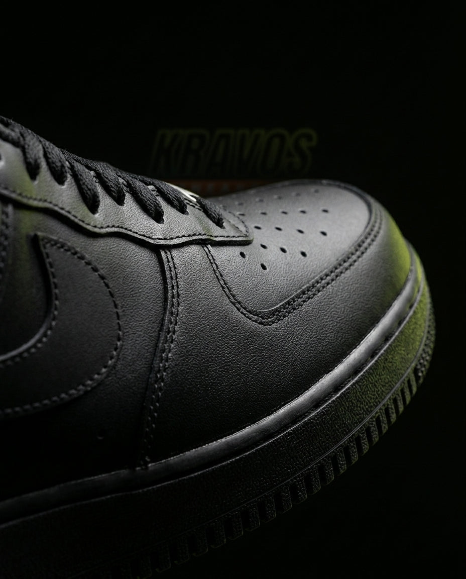 NK Leather Panelled Court Trainer Triple Black