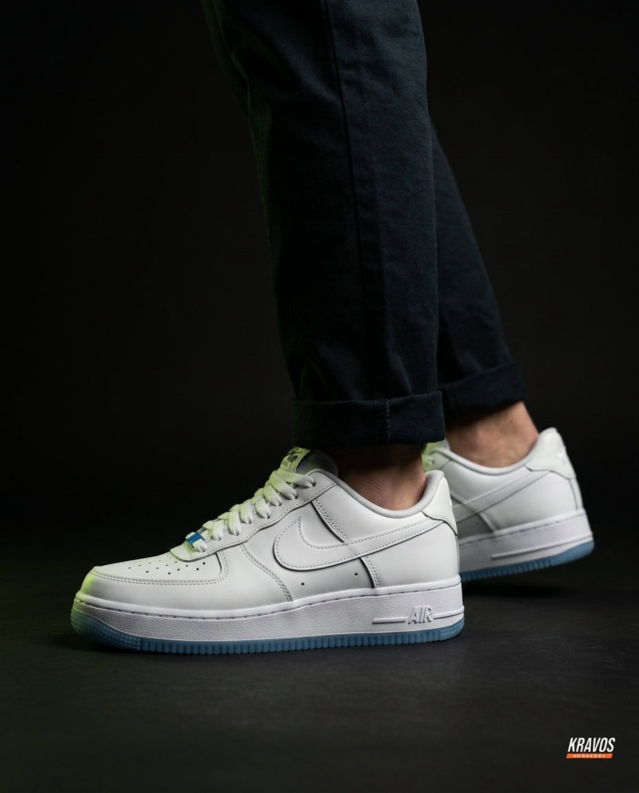 NK Leather Panelled Court Trainer White Blue