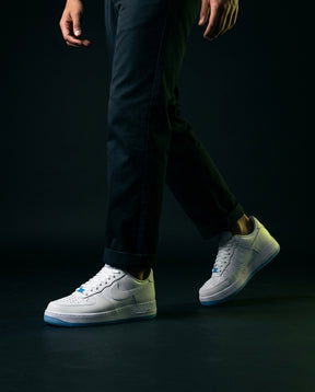 NK Leather Panelled Court Trainer White Blue