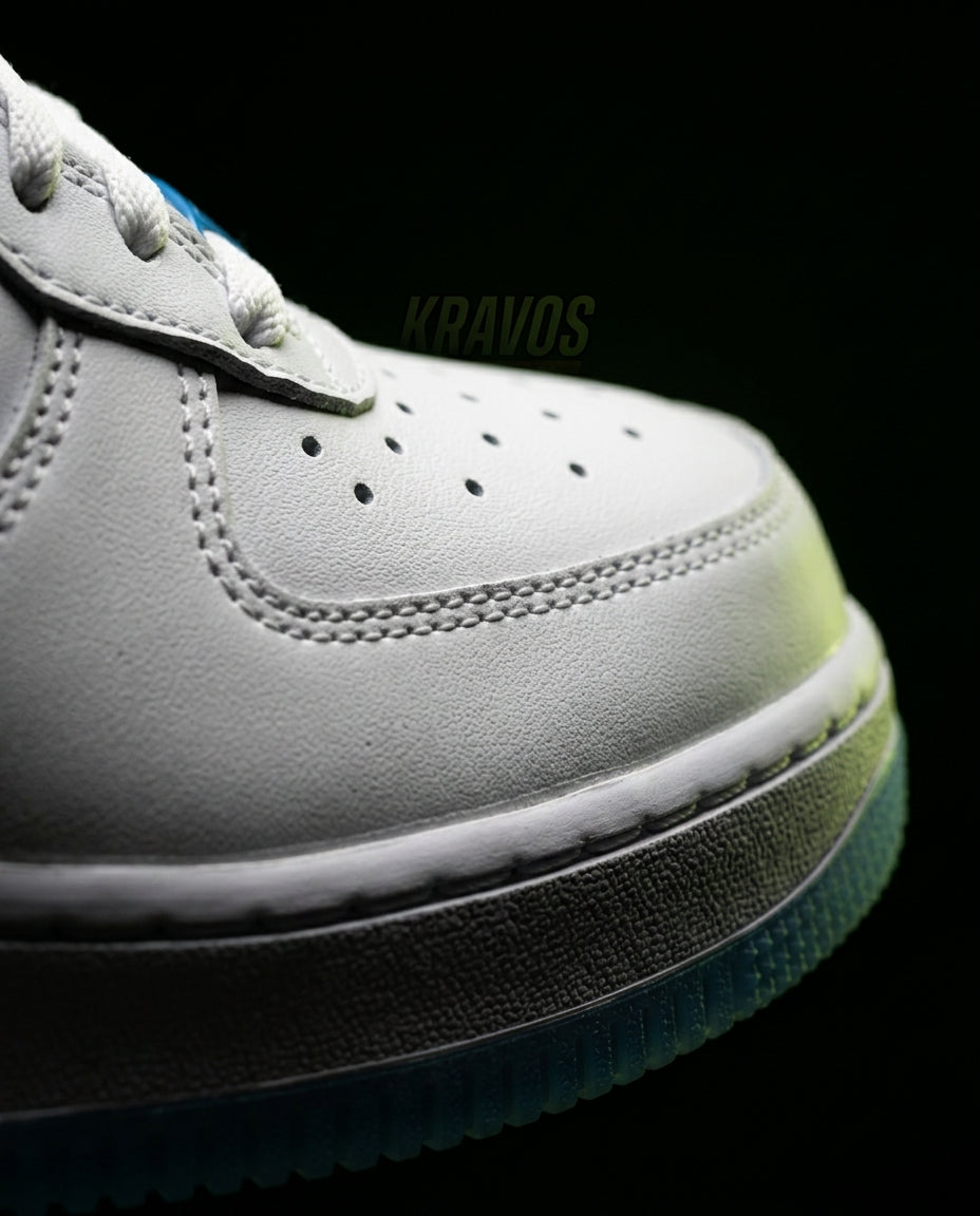 NK Leather Panelled Court Trainer White Blue