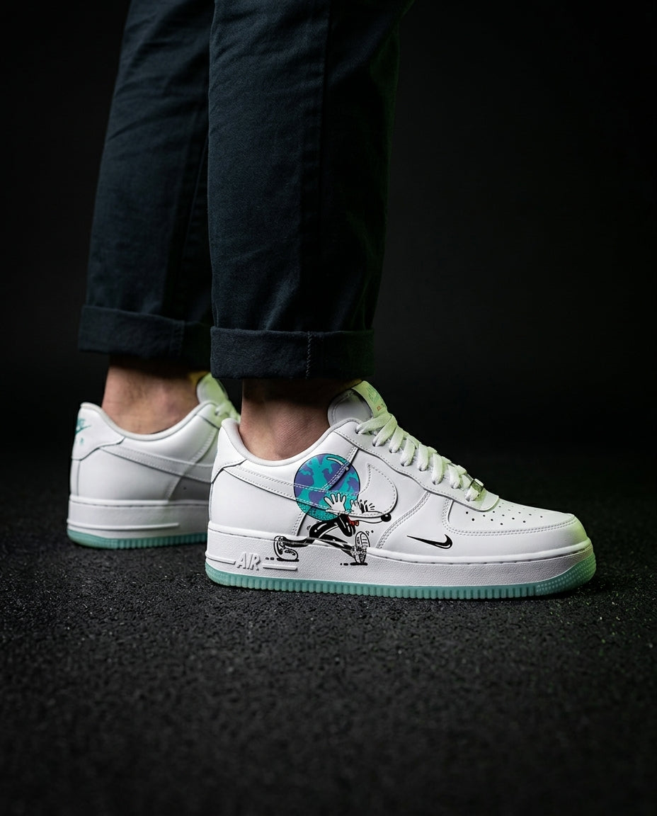 NK Leather Panelled Court Trainer White Mint