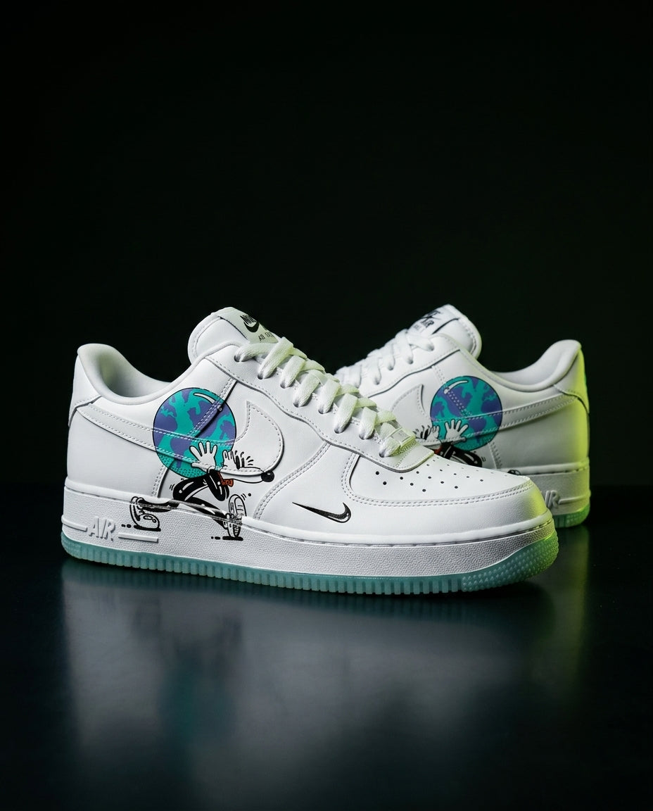NK Leather Panelled Court Trainer White Mint