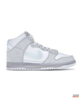 NK Leather Panelled High-Top Trainer White Grey #whitegrey