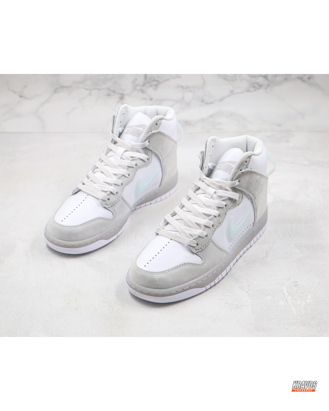 NK Leather Panelled High-Top Trainer