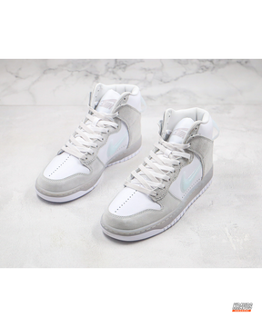 NK Leather Panelled High-Top Trainer