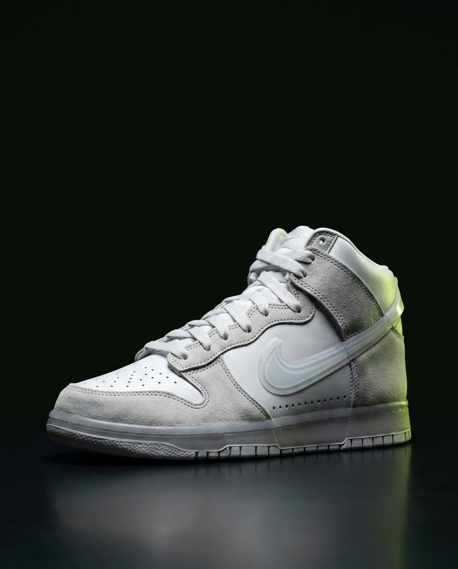 NK Leather Panelled High-Top Trainer