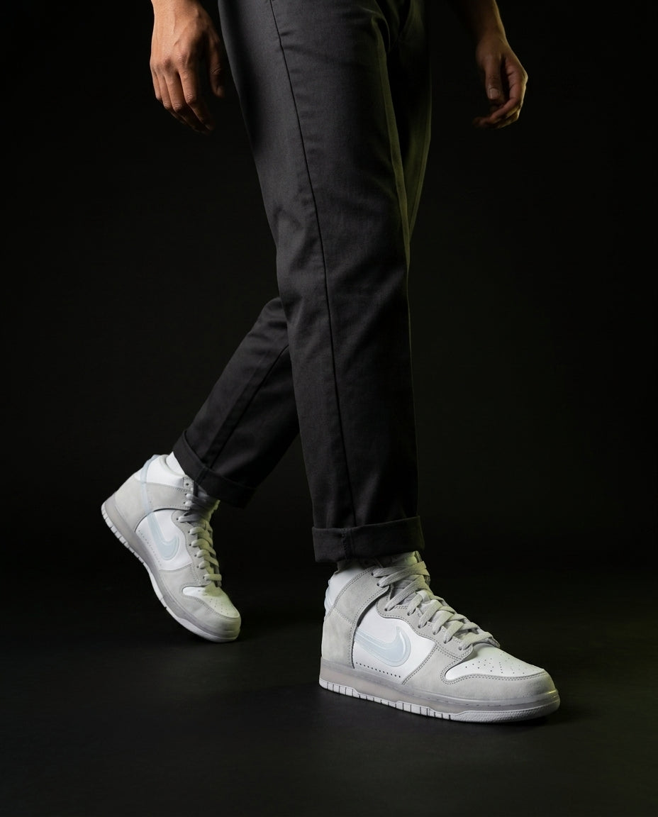 NK Leather Panelled High-Top Trainer