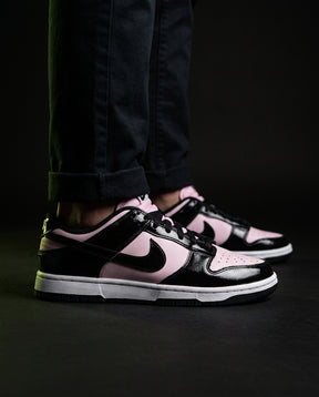 NK Leather Panelled Low Court Trainer Mixed 1 Black Pink Patent