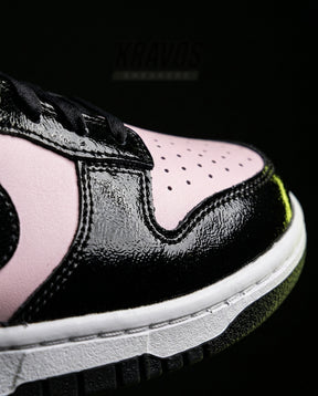 NK Leather Panelled Low Court Trainer Mixed 1 Black Pink Patent