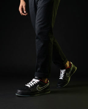 NK Leather Panelled Low Court Trainer Mixed 4 Black Red