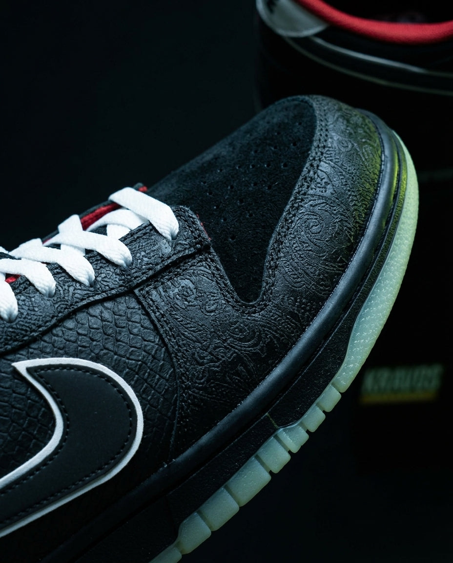 NK Leather Panelled Low Court Trainer Mixed 4 Black Red