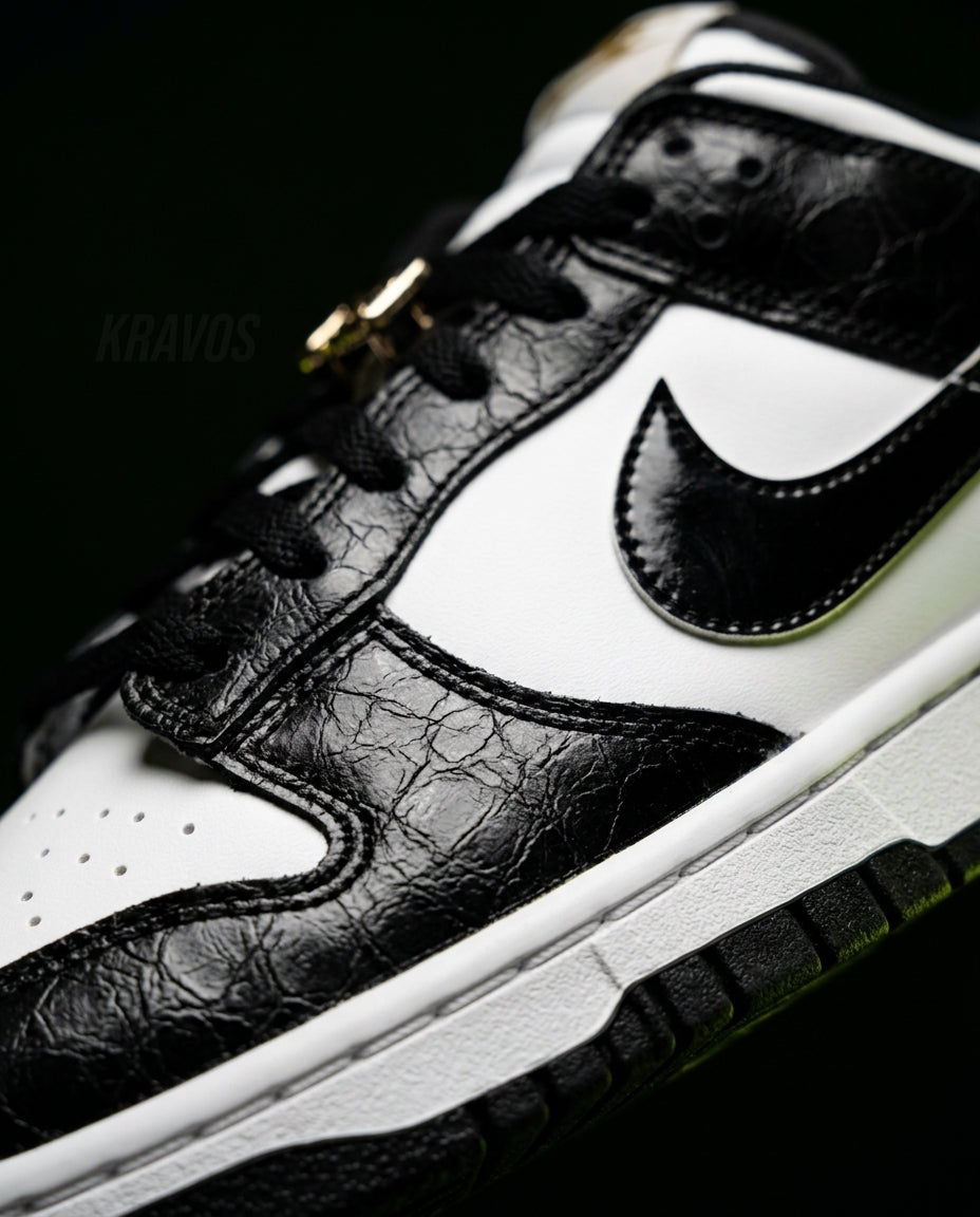 NK Leather Panelled Low Court Trainer Mixed 4 Black White