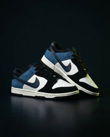NK Leather Panelled Low Court Trainer Mixed 2 Black White Blue