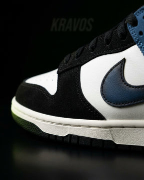 NK Leather Panelled Low Court Trainer Mixed 2 Black White Blue