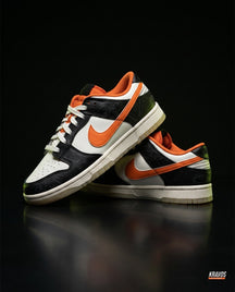 NK Leather Panelled Low Court Trainer Mixed 2 Black White Orange