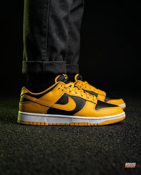NK Leather Panelled Low Court Trainer Mixed 2 Black Yellow