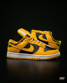 NK Leather Panelled Low Court Trainer Mixed 2 Black Yellow