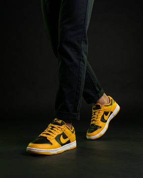 NK Leather Panelled Low Court Trainer Mixed 2 Black Yellow