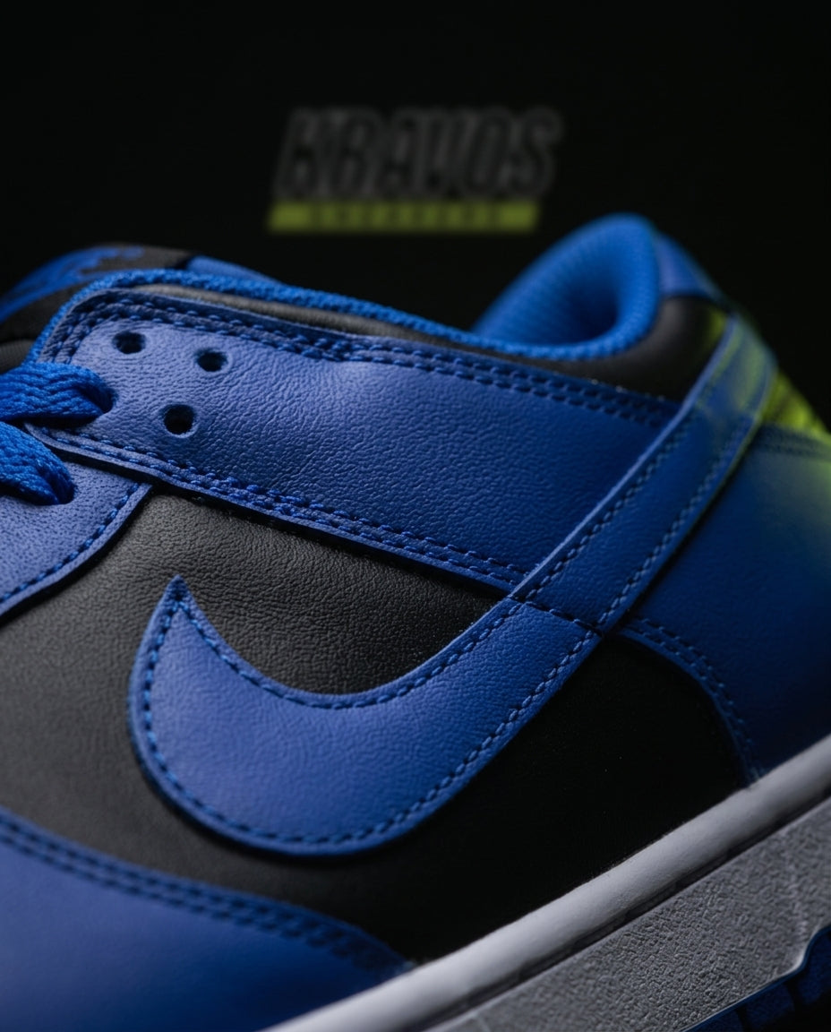 NK Leather Panelled Low Court Trainer Blue Blue Black