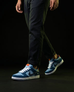 NK Leather Panelled Low Court Trainer Blue Blue Navy White