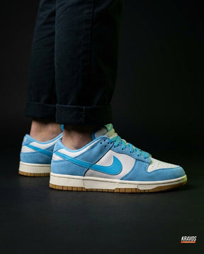 NK Leather Panelled Low Court Trainer Blue Blue White Gum