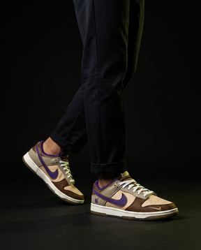 NK Leather Panelled Low Court Trainer Mixed 3 Brown Purple Tan