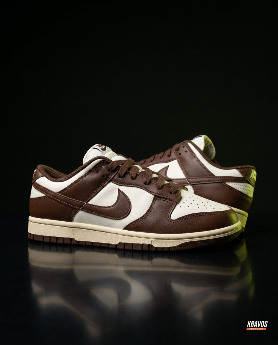 NK Leather Panelled Low Court Trainer Mixed 4 Brown White