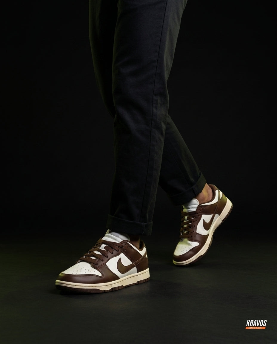 NK Leather Panelled Low Court Trainer Mixed 4 Brown White