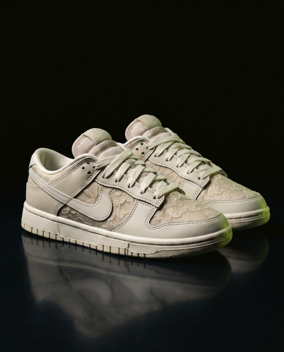 NK Leather Panelled Low Court Trainer Cream Cream Beige
