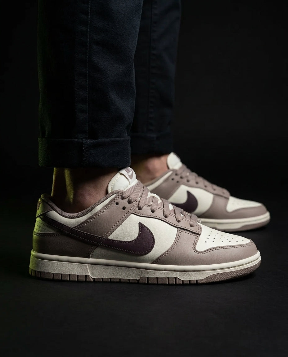 NK Leather Panelled Low Court Trainer Cream Cream Taupe