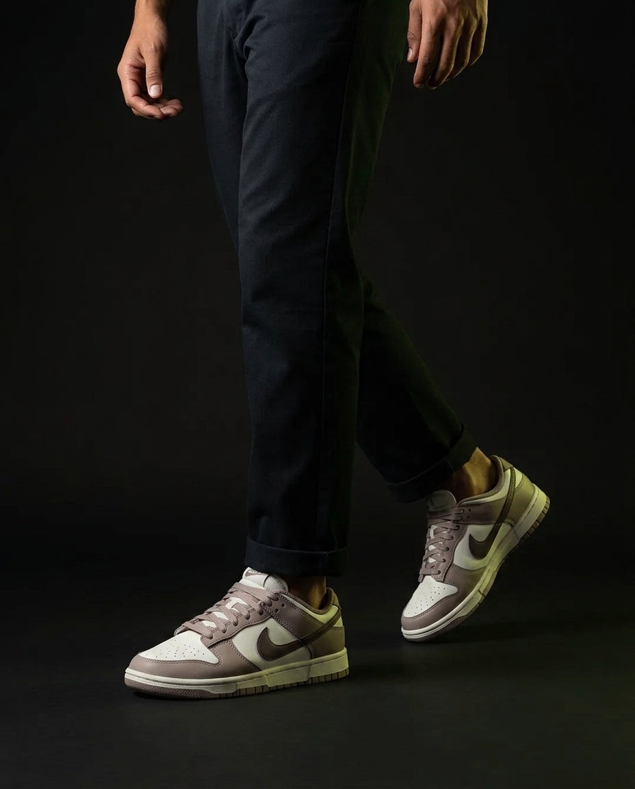 NK Leather Panelled Low Court Trainer Cream Cream Taupe