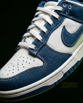 NK Leather Panelled Low Court Trainer Mixed 2 Denim Blue White