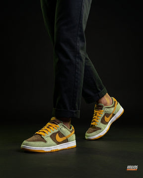 NK Leather Panelled Low Court Trainer Mixed 1 Green Brown Yellow