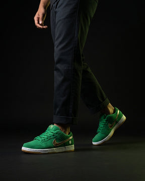 NK Leather Panelled Low Court Trainer Green Green Gum