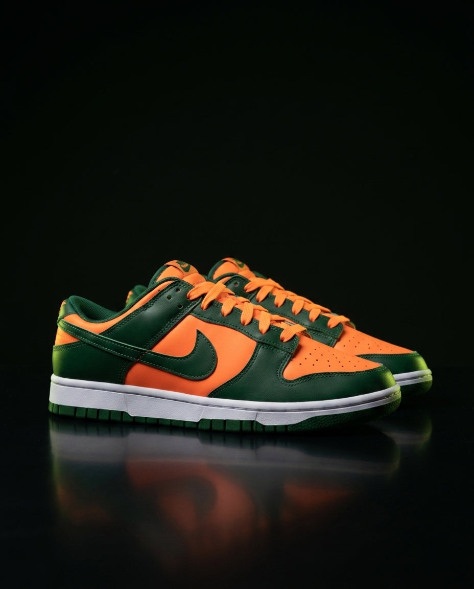 NK Leather Panelled Low Court Trainer Mixed 2 Green Orange